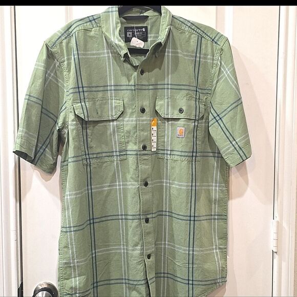 Carhartt Loose Fit Midweight S/S Plaid Button Down Shirt - Picture 4 of 5